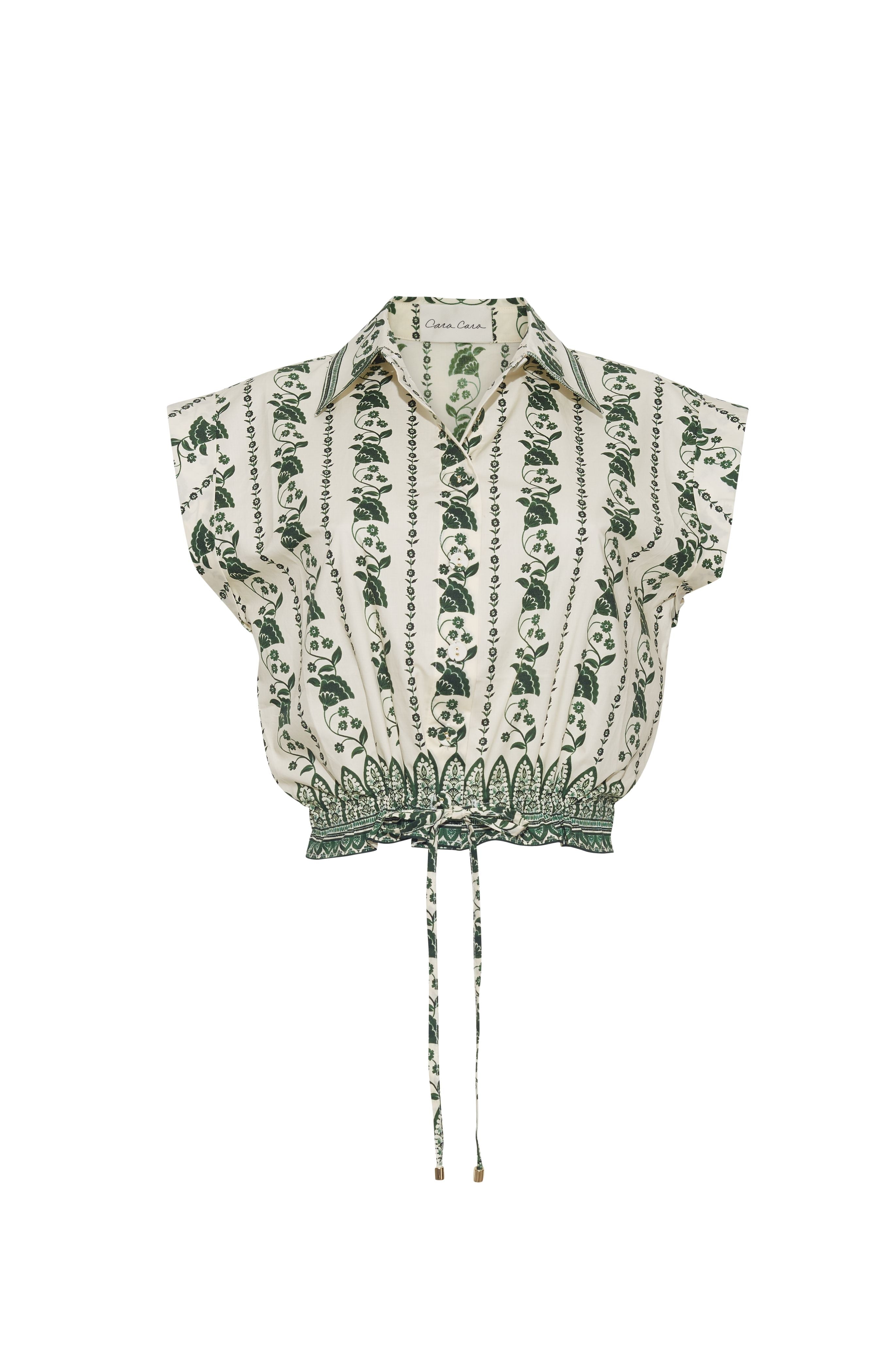 Octavia Top in Vining Flora Green