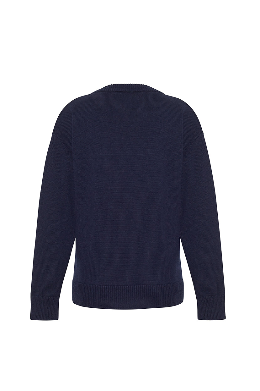 Just Living is Not Enough Crewneck in Navy