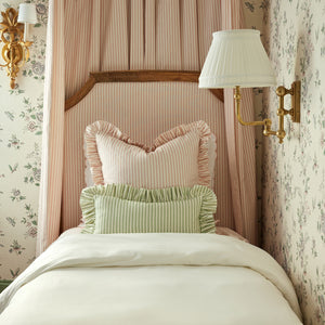 Carolina Stripe Frill Pillow in Palm Green - Caitlin Wilson Designs