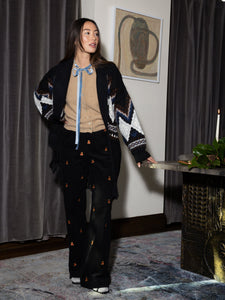 Hilda Robe RTW Lingua Franca NYC Coal Multi XS