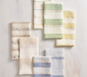 Broad Stripe Napkin in Yellow & White, Set of 4