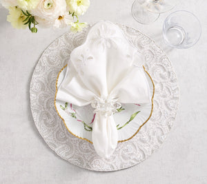 Bloom Napkin in White, Set of 4