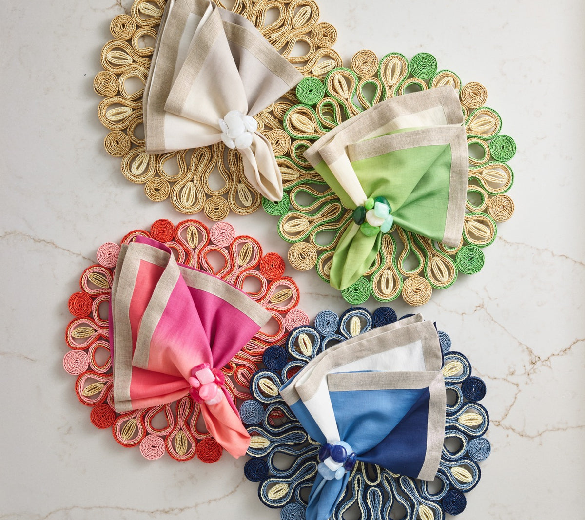 Marisol Placemat in Ivory & Natural, Set of 4