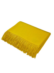 Baby Alpaca Throw Blanket with Fringe