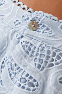PONME SALSA SHORTS IN LIGHT BLUE EYELET - No Pise La Grama Web