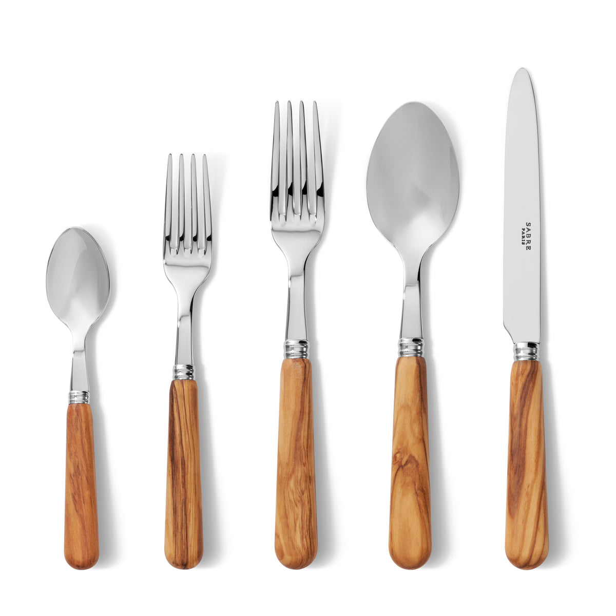 Olivewood Flatware Set, Set of 5