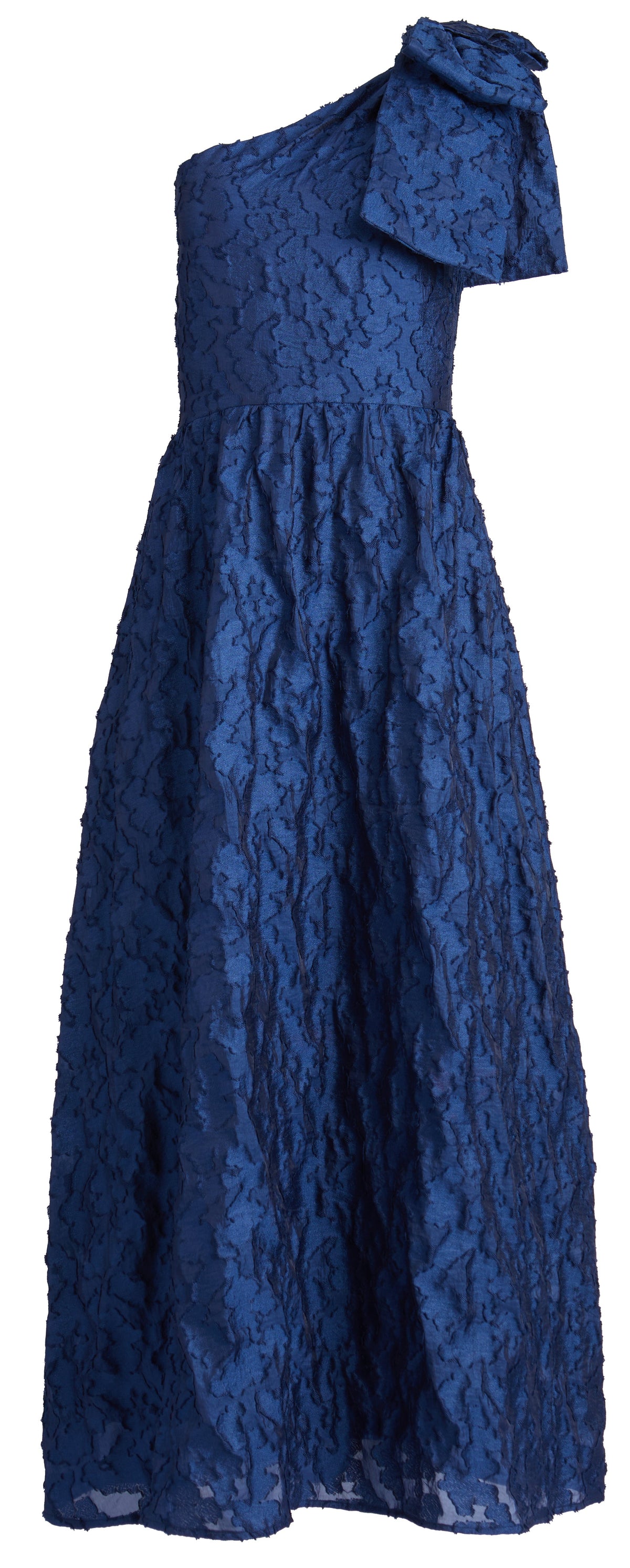 Caroline One-Shoulder Gown in Navy Organza