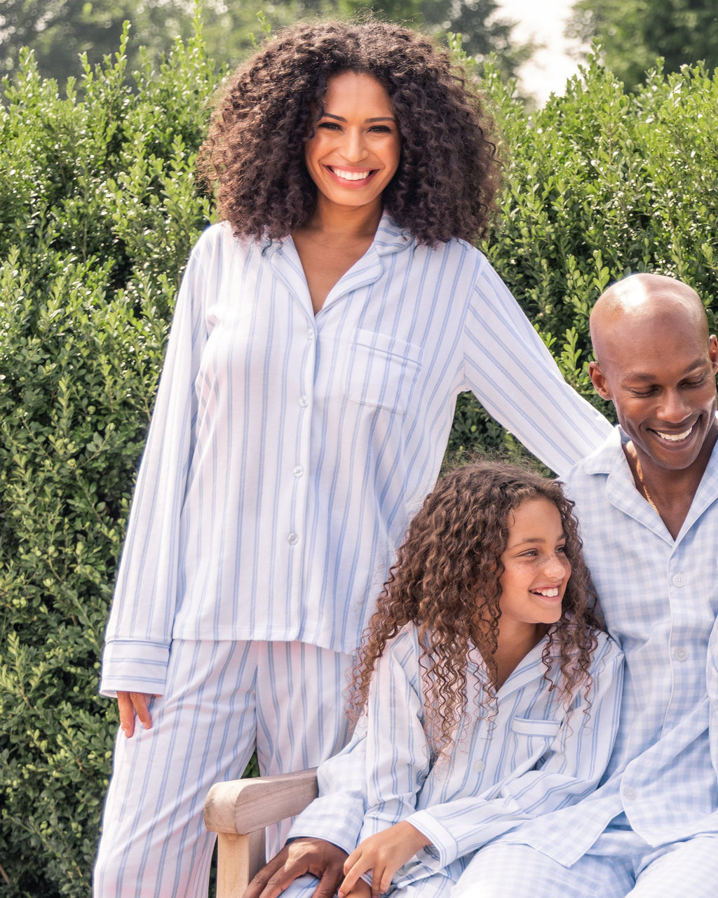 Women’s Pima Pajama Set in Periwinkle Stripe