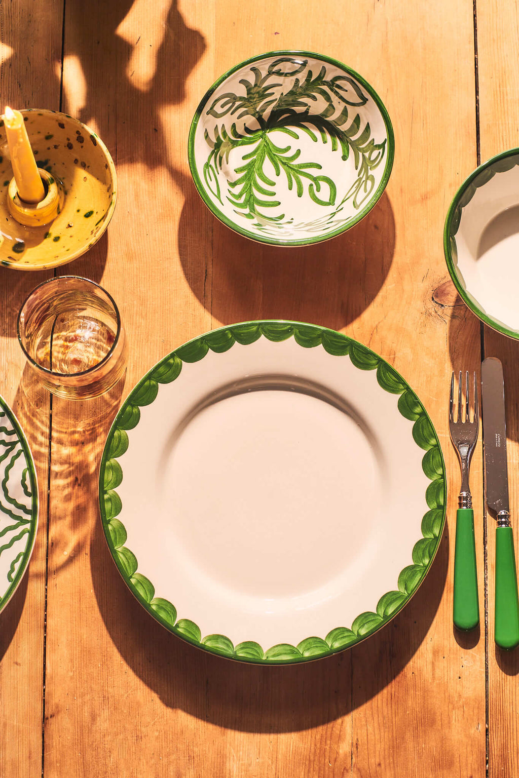 Green Scallop Dinner Plate