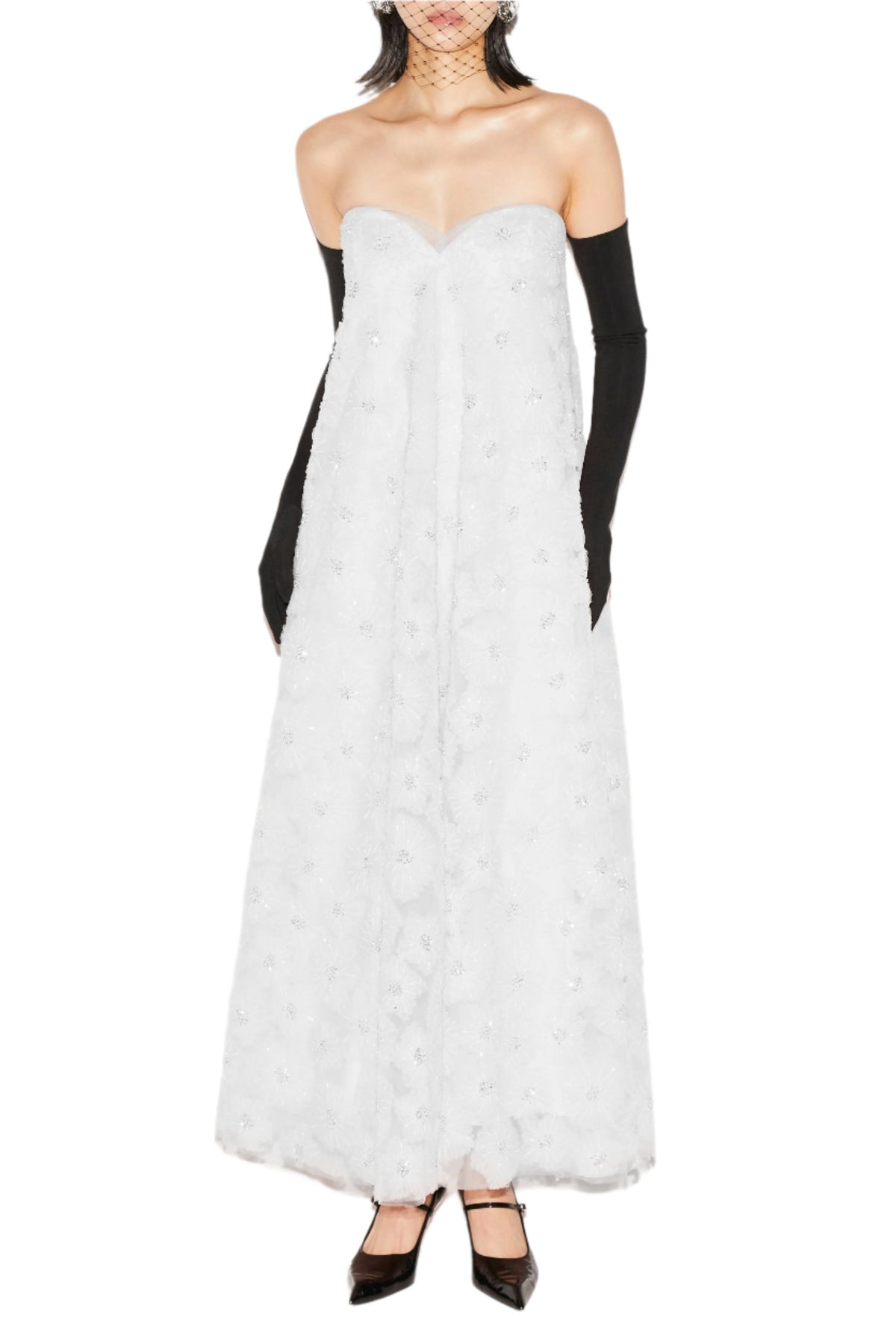 Vivia Gown White Embroiered Tulle