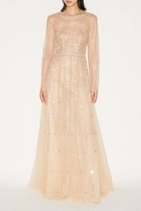 Anissa Gown Nude Embellished Tulle