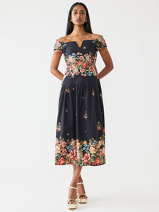 Sydney Dress in Black Victorian Floral