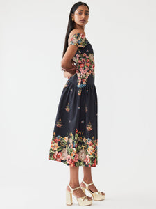 Sydney Dress in Black Victorian Floral
