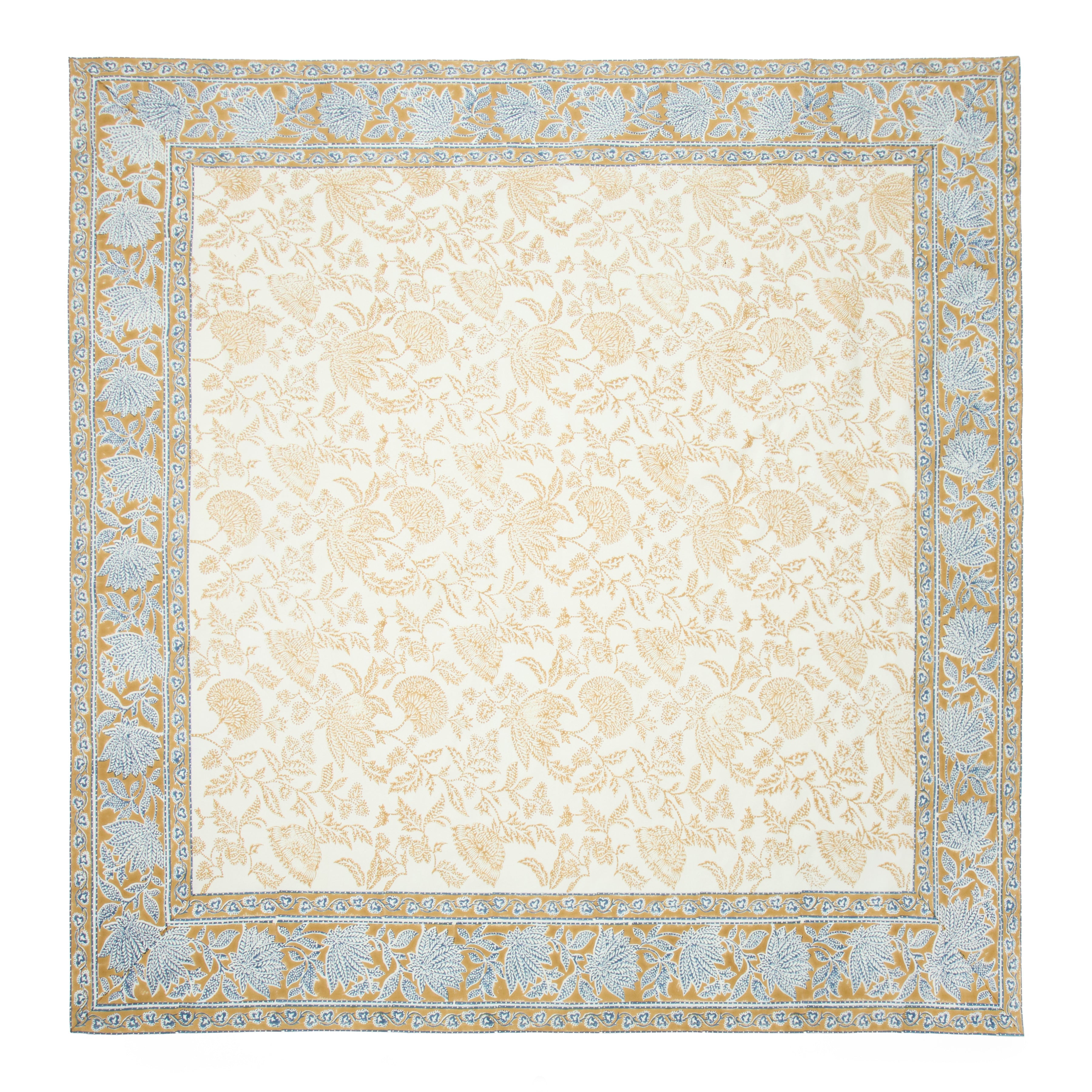 French Tablecloth Chloe Blue & Brown