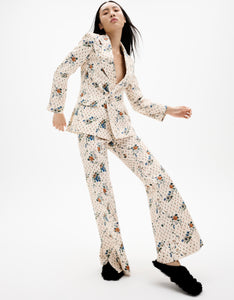 Morgan Twill Trouser in Floral Cream