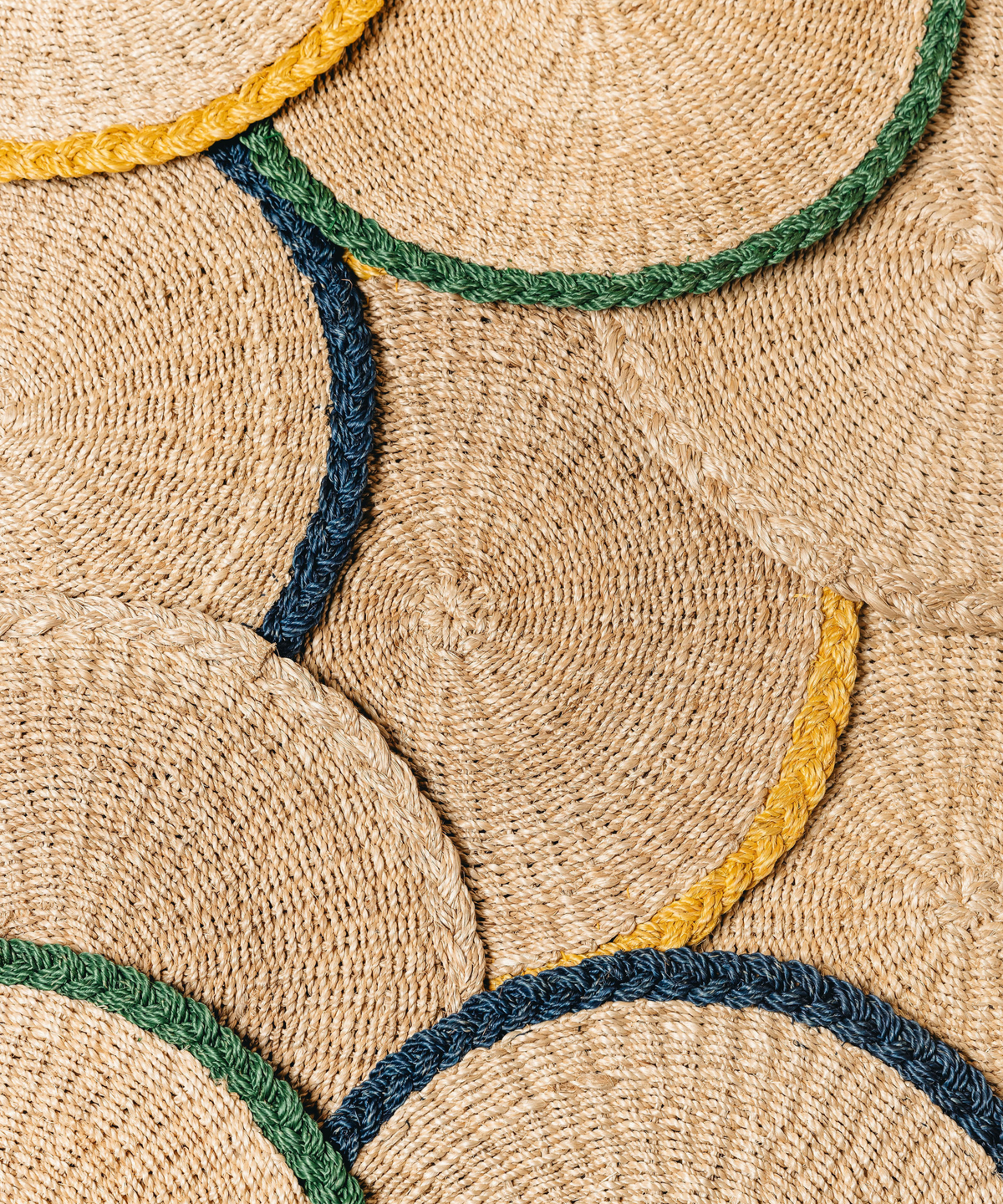 Braided Abaca Placemat in Natural & Navy