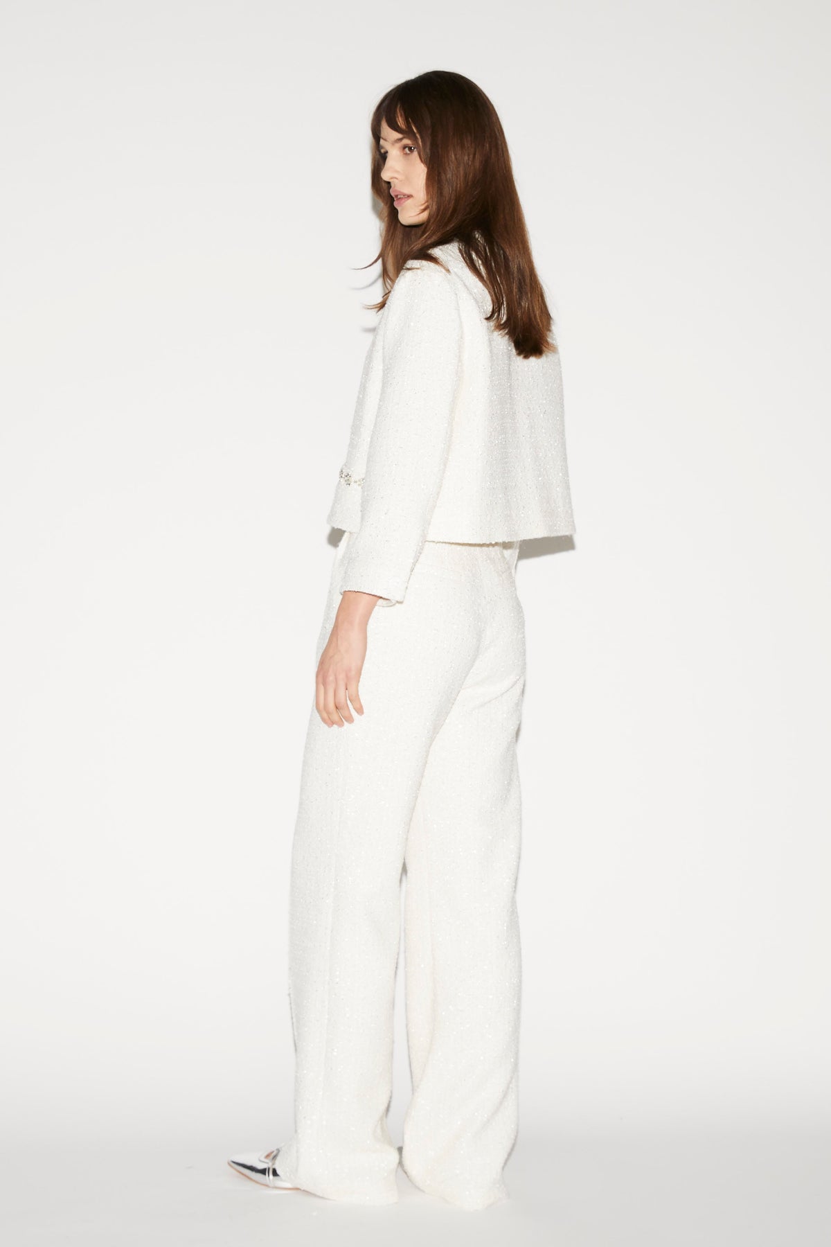 Rowan Trousers Ivory Tweed