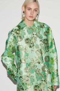 Mirabel Coat Jade Jacquard