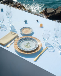 Ill Viaggio Di Nettuno Bread Plate in Brown & Light Blue