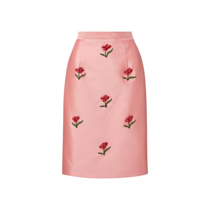Margaret Skirt in Embellished Silk Wool