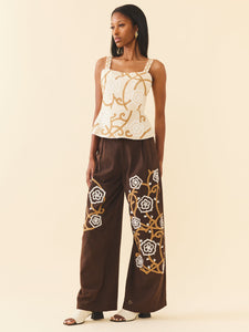 Miranda Top in Khaki Garden