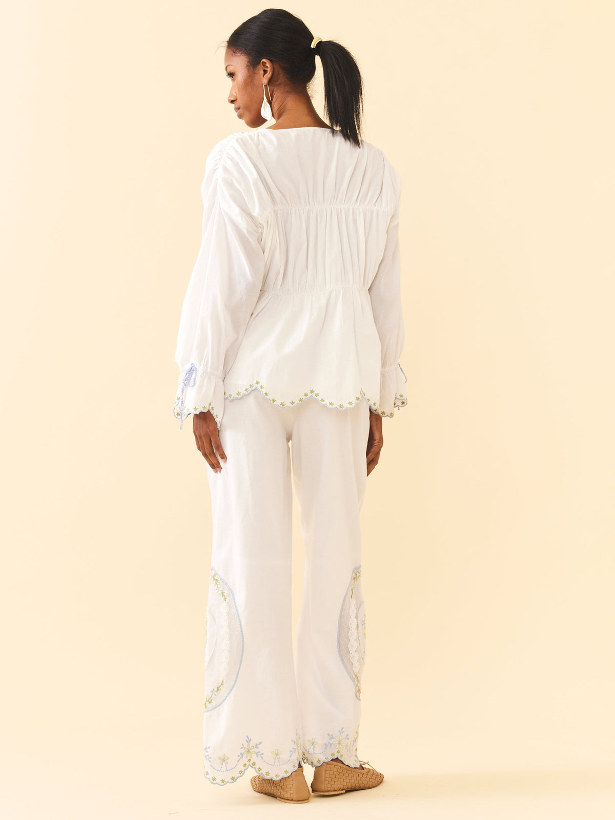 Juliana Pants in White Whimsy