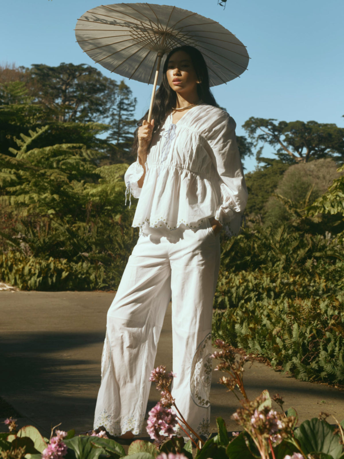 Juliana Pants in White Whimsy