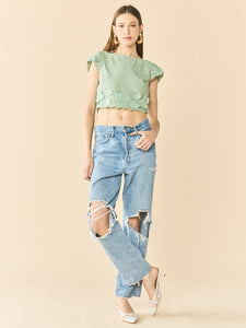 Raquel Top in Minty Green