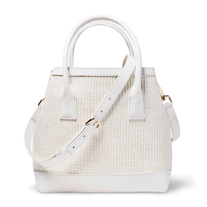 White Raffia Nano Weekender in White