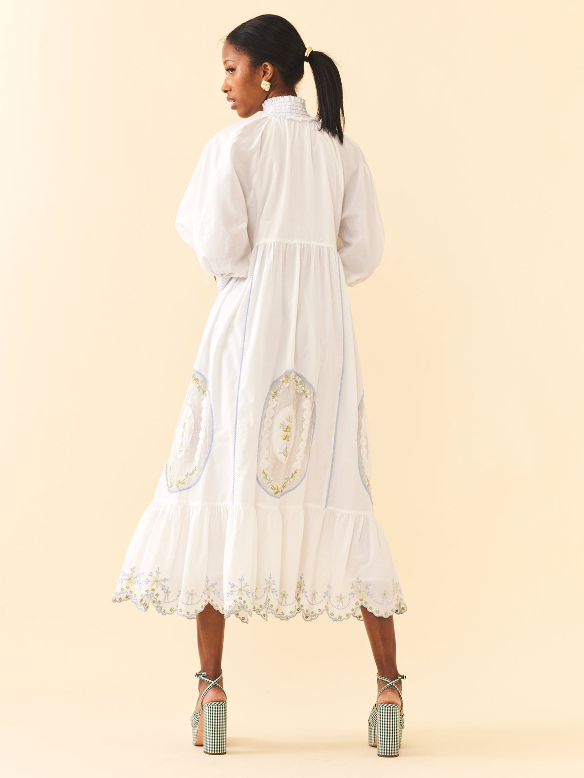 Eliza Maxi Dress in White Whimsy