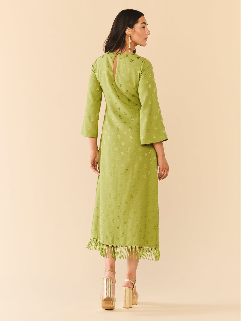Ariana Dress in Olive Chartreuse