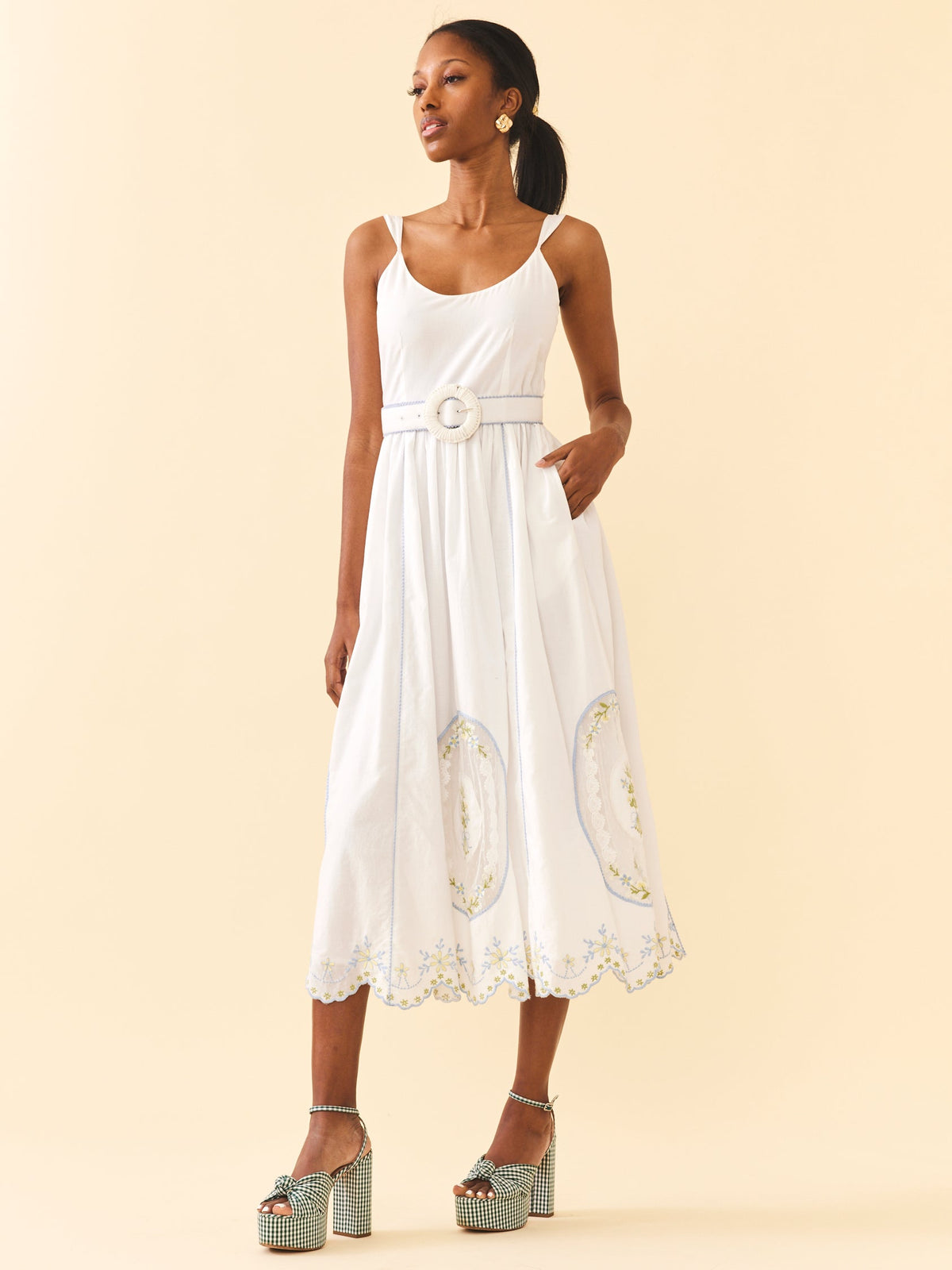 Katherine Dress in White Whimsy