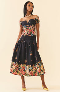 Sydney Dress in Black Victorian Floral