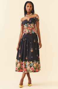 Sydney Dress in Black Victorian Floral