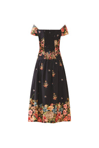 Sydney Dress in Black Victorian Floral