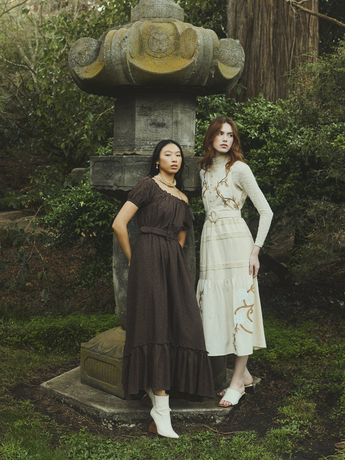 Sophia Dress in Khaki Garden