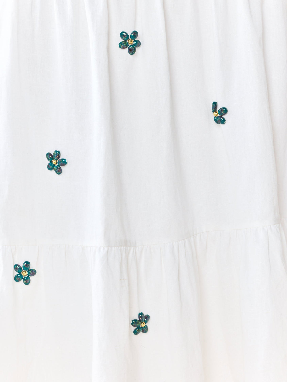 Days Gown in White with Painted Beads