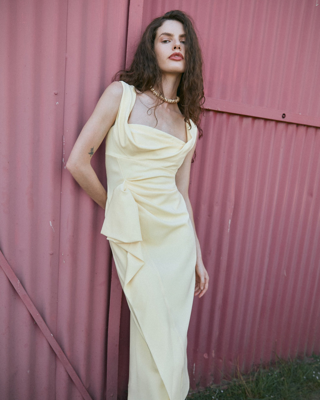 Mia Dress in Light Lemon