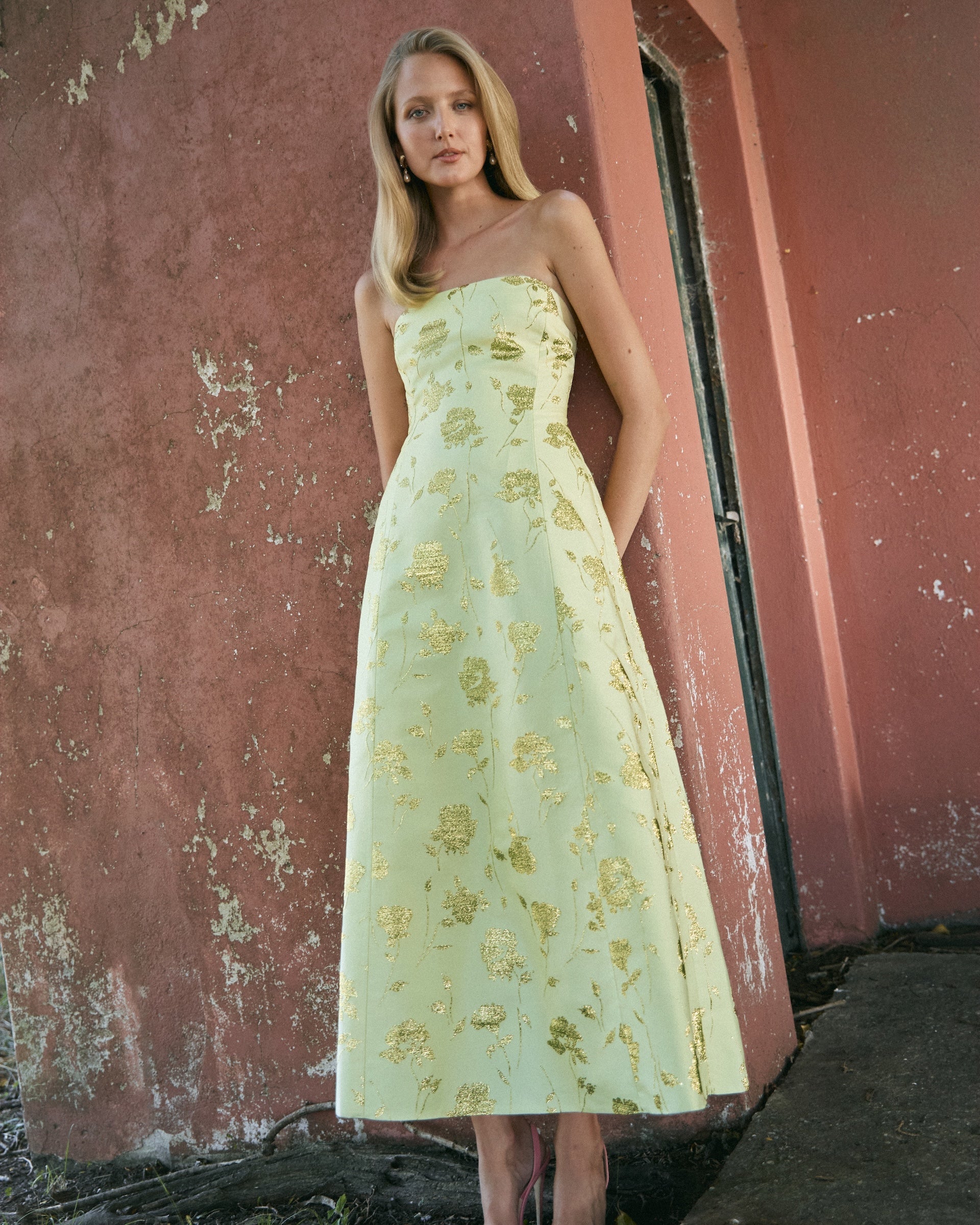 Colette Dress in Light Lemon Multi