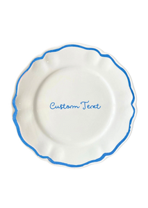 Personalized Quote Dinner Scalloped Plate, Set of 6