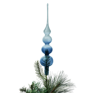 Glass Bubble Tree Topper in Navy and Grey