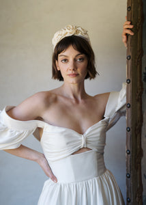 Triple Rosette Faille Headband