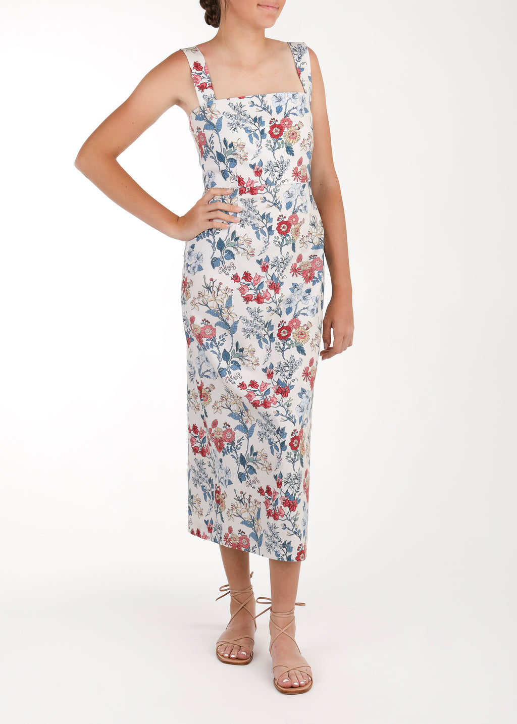 Long Slip Dress in Antique Floral