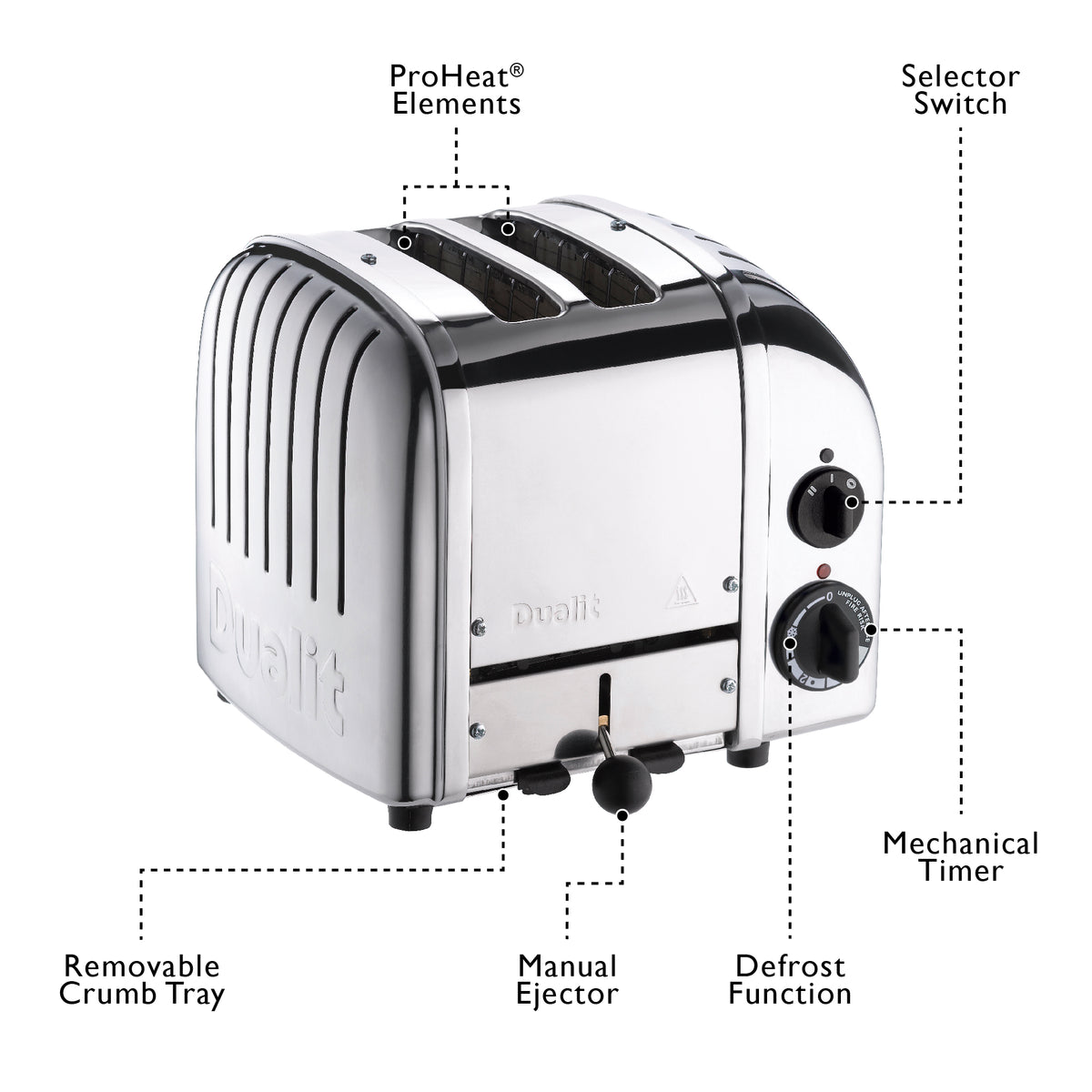 2 Slot Classic Toaster in Polished Chrome