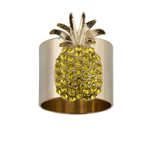 Pineapple Napkin Rings in Yellow, Set of Two