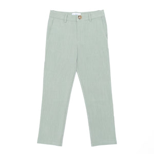 Henry Duvall Bradford Trousers for boys in sage green herringbone, classic fall and winter pants with elastic back, heirloom-inspired English heritage style

