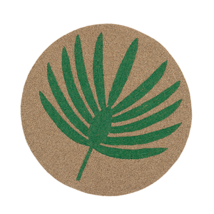 Palm Frond Hand Beaded Placemat in Green