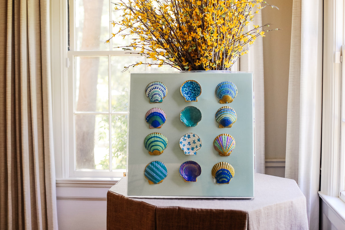 24" x 24" Custom Shell Artwork by Erin Donahue Tice