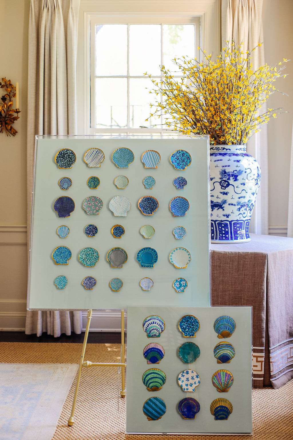 24" x 24" Custom Shell Artwork by Erin Donahue Tice