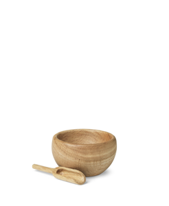 Salt Cellar With Spoon Oak